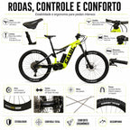 BICICLETA 29 CALOI E-VIBE LIFT ELÉTRICA VERDE TAMANHO M