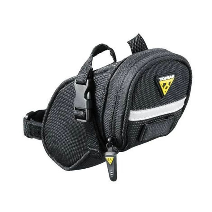BOLSA DE SELIM DE BICICLETA TOPEAK AERO WEDGE PACK C/ CINTA - PRETO / PP