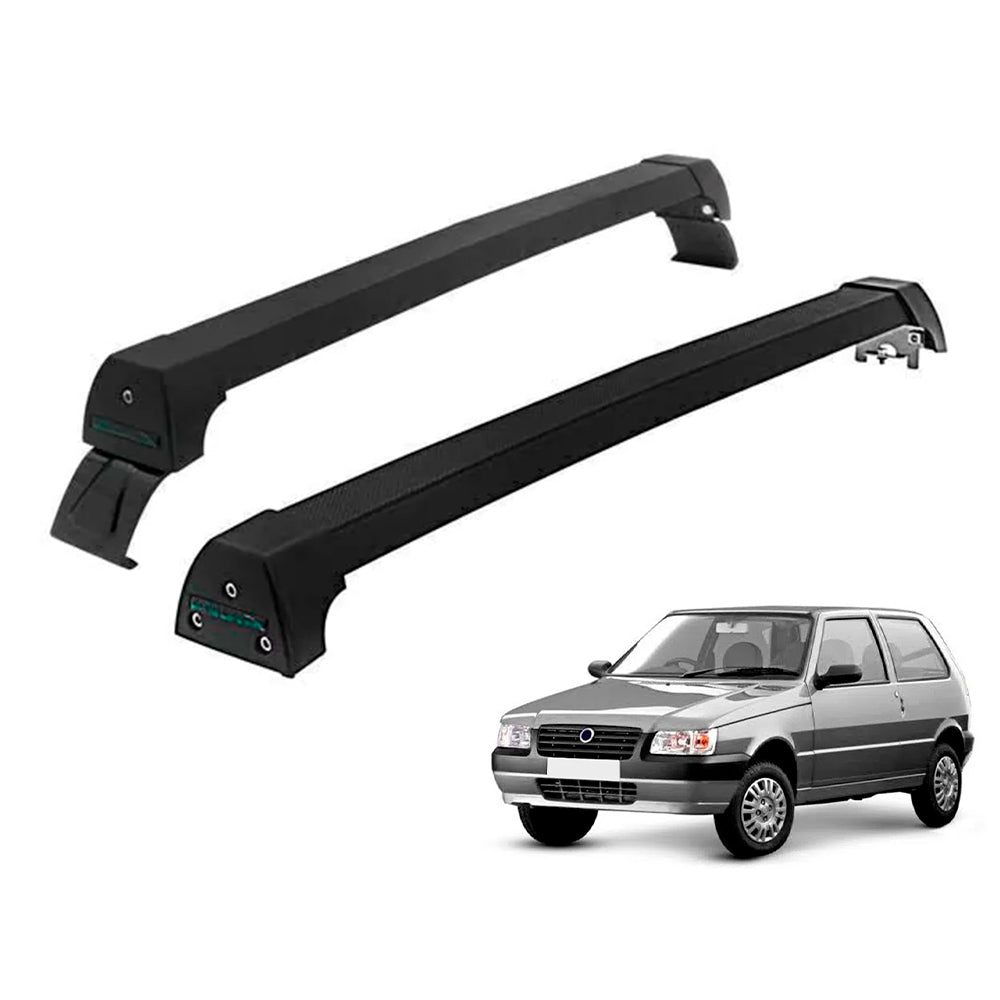 RACK LONG LIFE SPORT ALUM. PRETO P/ FIAT UNO S/ LONG - ATÉ 2010 (PF-2) - PRETO
