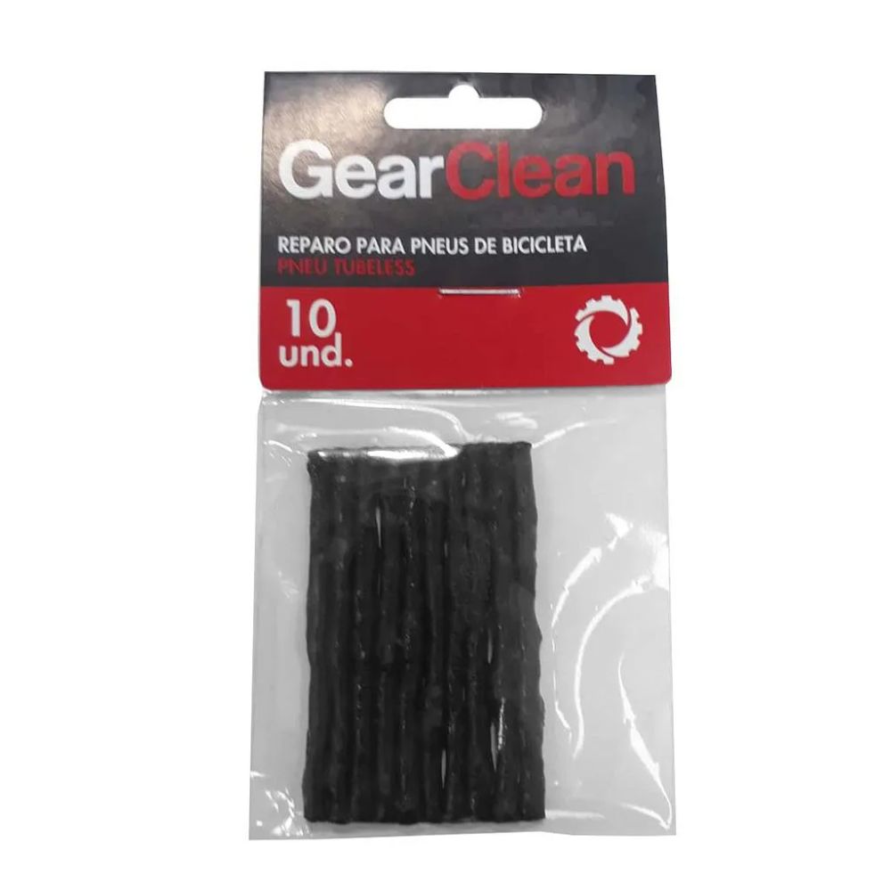 REPARO GEAR CLEAN TIPO MACARRÃO P/ TUBELESS (10 UNIDADES) - PRETO