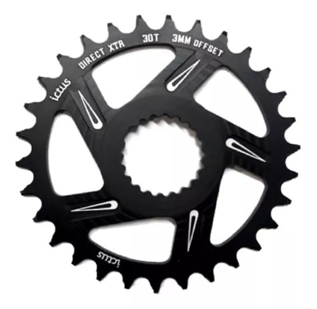 COROA ICTUS NARROW WIDE DIRECT MOUNT OFFSET 3MM P/ SHIMANO 30D - PRETO