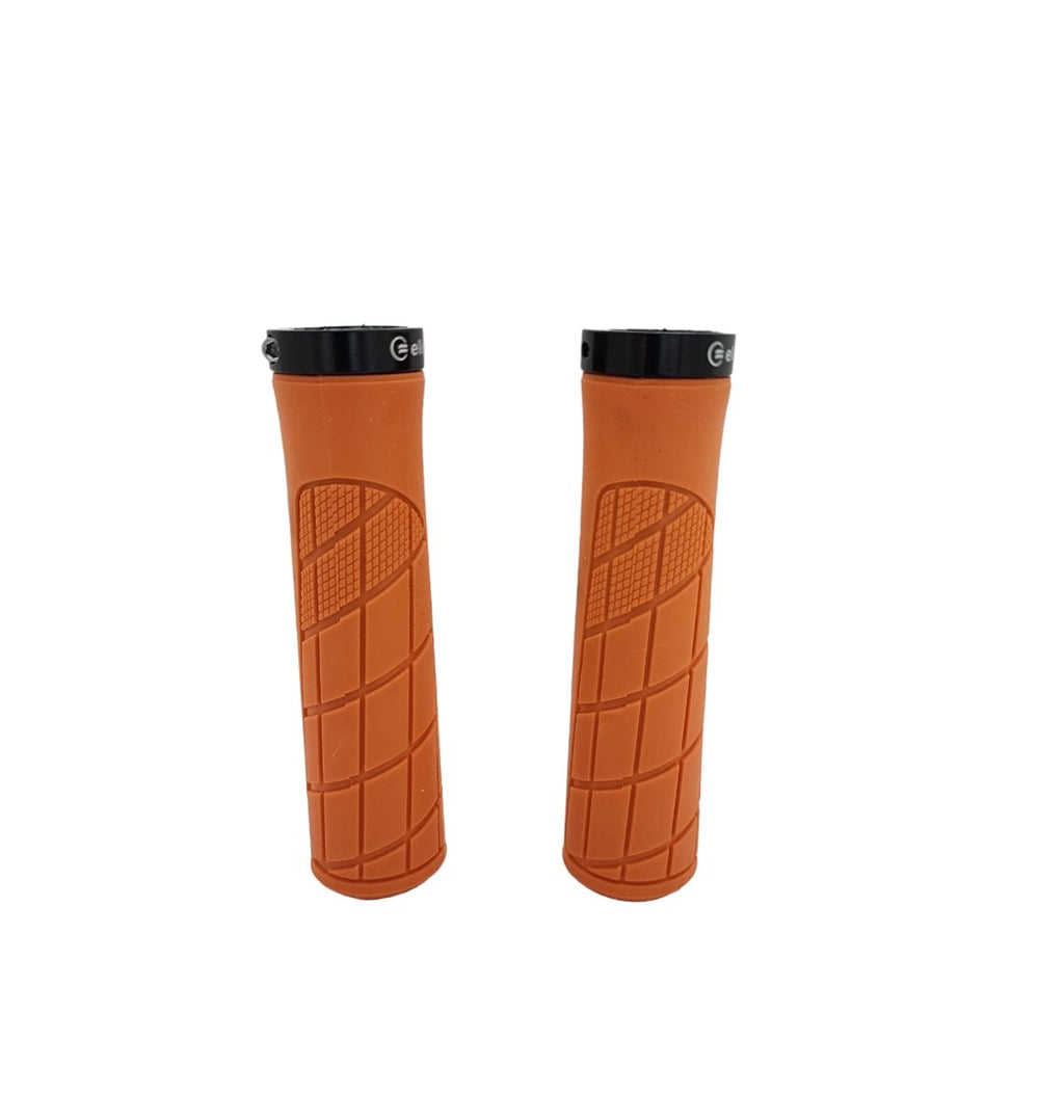 MANOPLA ELLEVEN MTB CITY 130MM EMBORRACHADA C/ TRAVA LARANJA
