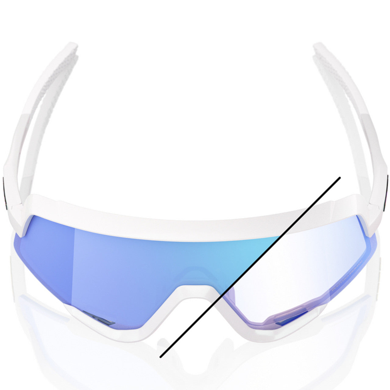 OCULOS 100% GLENDALE - BASTILLE LE - PEARL WHITE GLITTER - BLUE MIRROR PHOTOCHROMIC PRETO