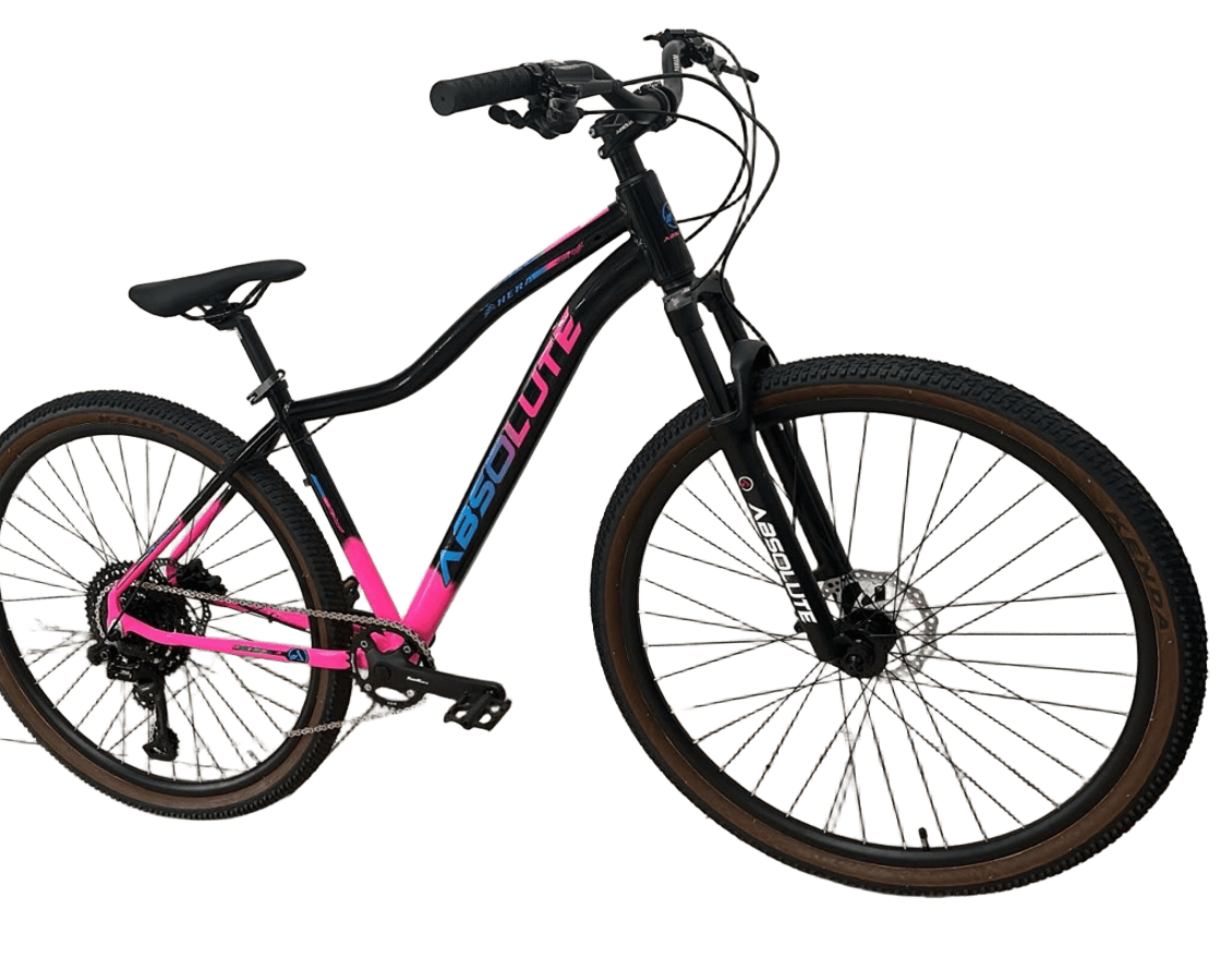 BICICLETA 29 ABSOLUTE HERA FEMININO1X9 PRETO/ROSA - (M - 17)