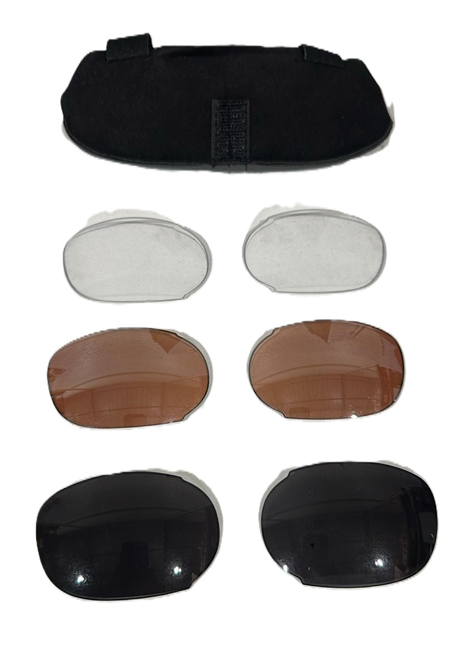 LENTES DE REPOSIÇÃO P/ OCULOS SERFAS 3 PARES CLEAR / MARROM / FUME + ESTOJO