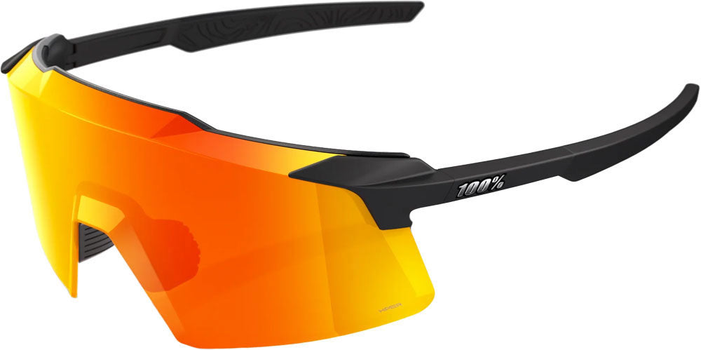 Oculos 100% Aerocraft - Soft Tact Black - Hiper Red Multilayer Mirror