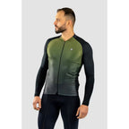Camisa Ciclismo Free Force Start Manga Longa Gradient Olive Peluciada