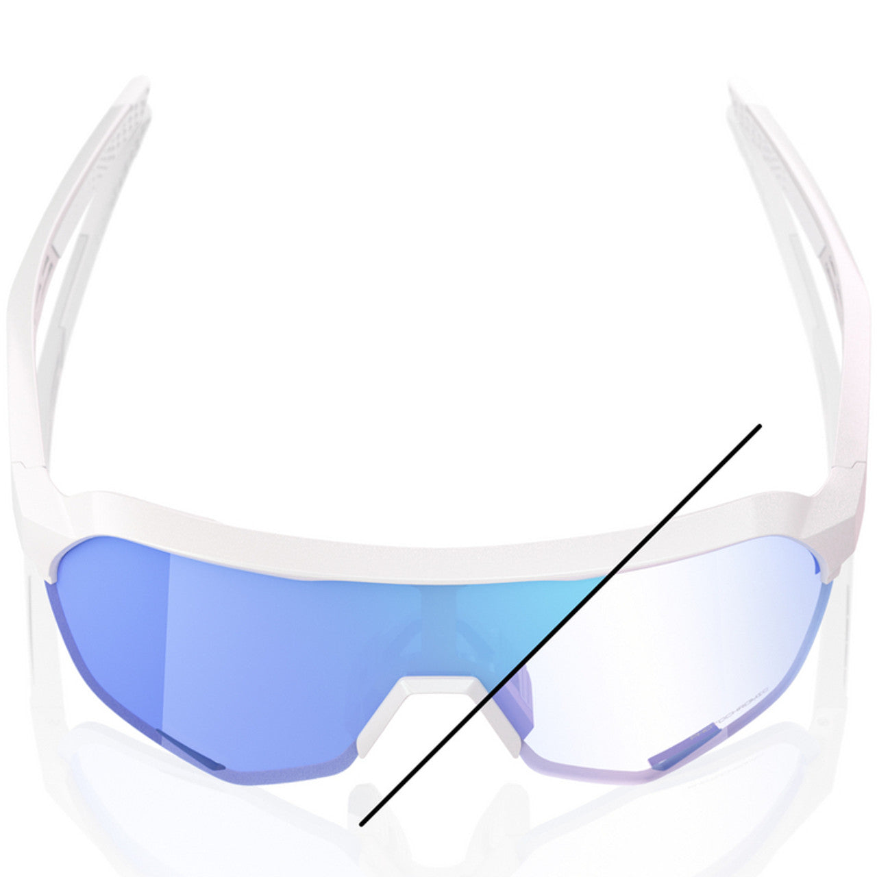 OCULOS 100% S2 - BASTILLE LE - PEARL WHITE GLITTER - BLUE MIRROR PHOTOCHROMIC PRETO