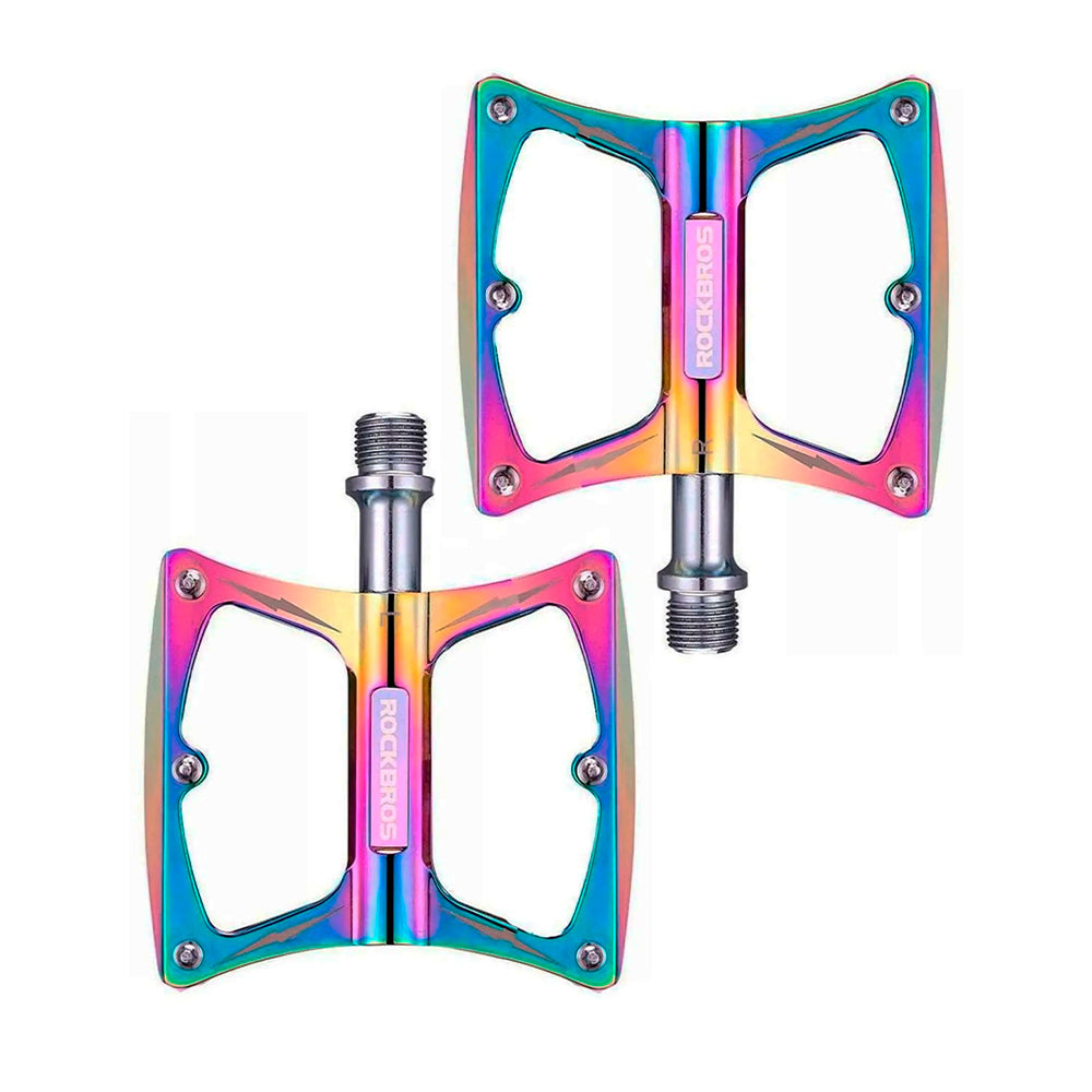 PEDAL 9/16 ROCKBROS ALUMÍNIO PLATAFORMA ROLAMENTADO - MULTICOLOR