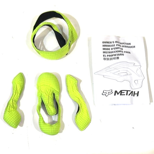 Jogo De Espumas Para Forro De Capacete Fox Metah Original - Verde Fluor S/M