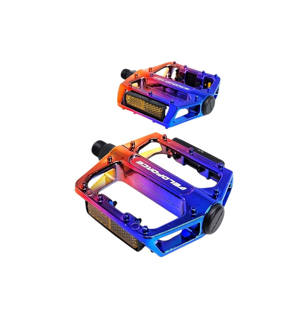 PEDAL PLATAFORMA FREESTYLE 9/16 ALUMÍNIO ESFERADO COM REFLETOR RAINBOW
