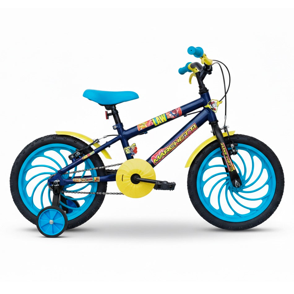 BICICLETA ARO 16 LAW MARCHETTI AÇO AZUL/AMARELO