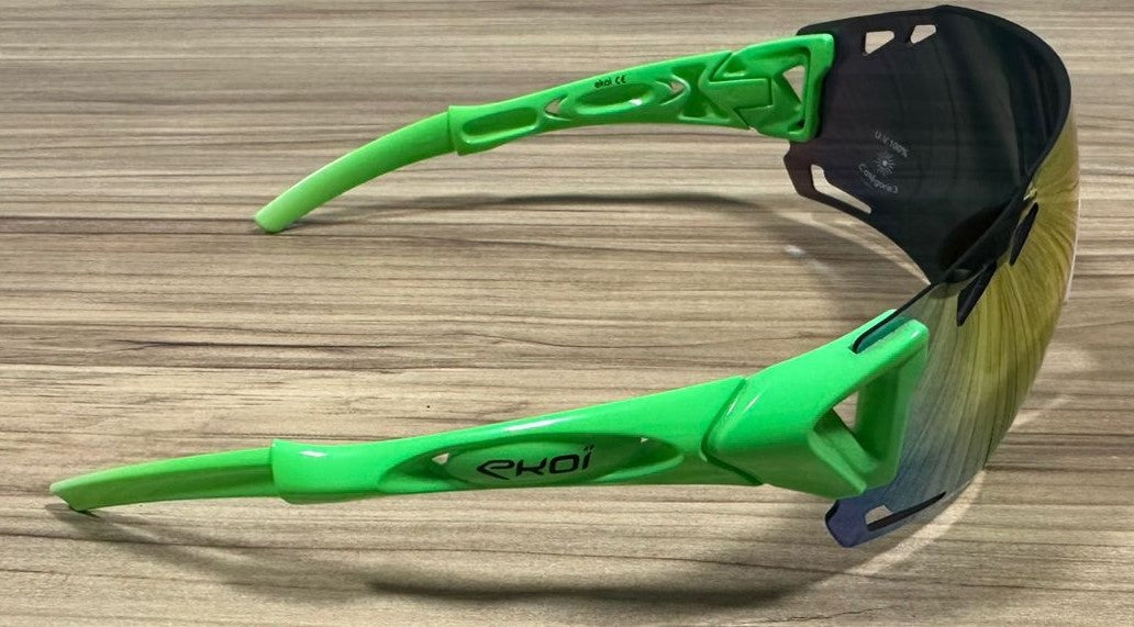 OCULOS DE CICLCISMO ESTRADA EKOI VERDE SHOWROOM MOSTRUARIO