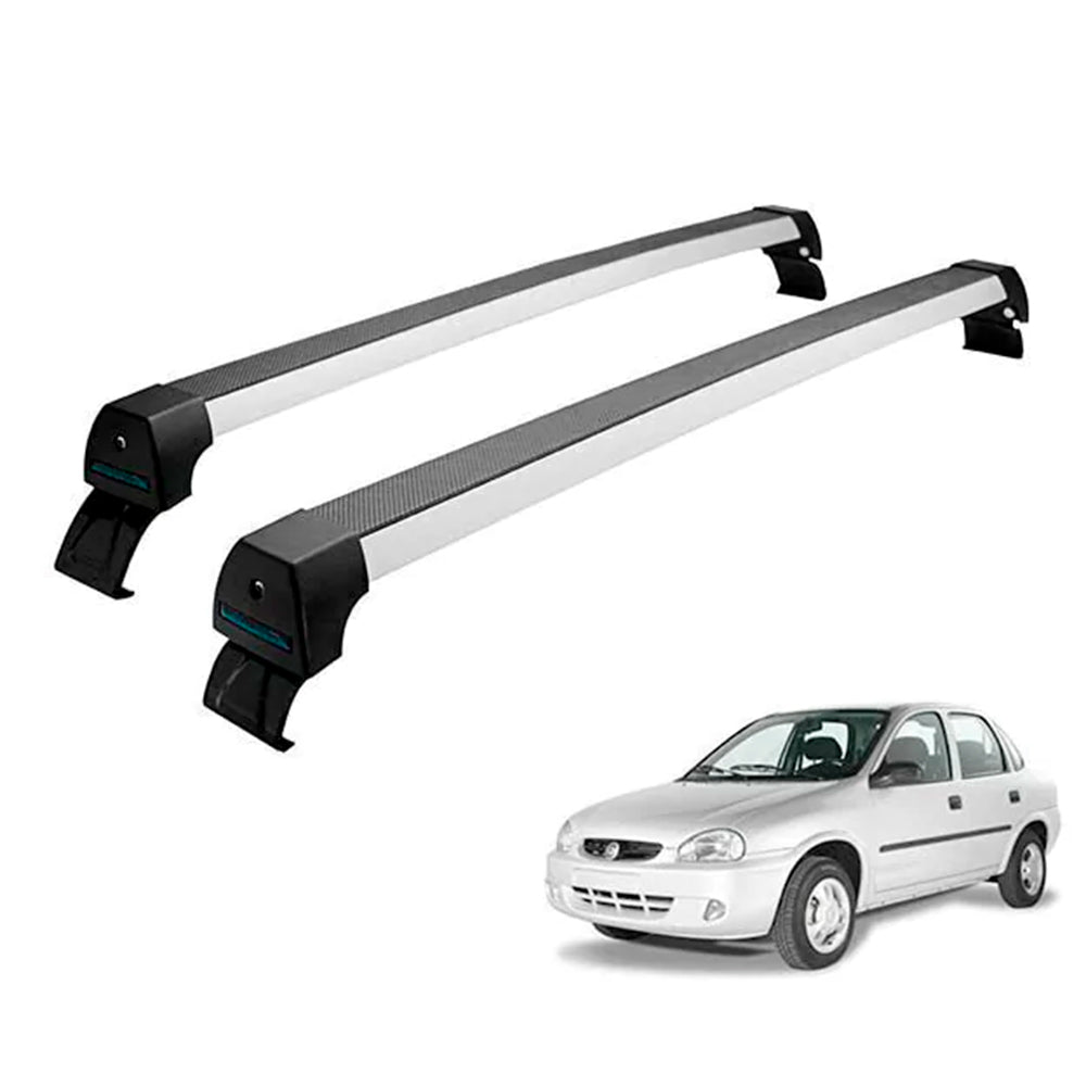RACK LONG LIFE SPORT ALUM. PRATA P/ CHEVROLET CLASSIC/CELTA/PRISMA/CORSA/SEDAN/HATCH - 2/4 PORTAS (ACs)
