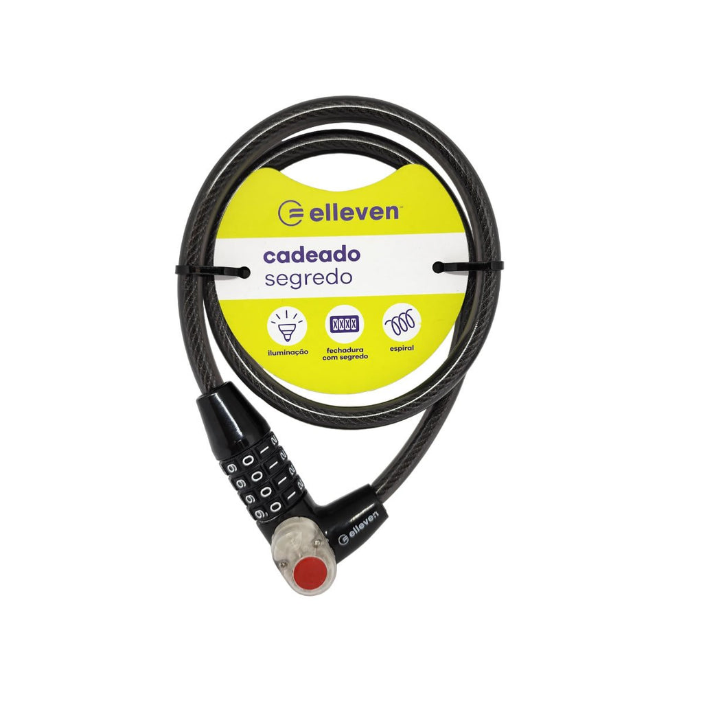 Cadeado Espiral Com Iluminação E Segredo 10mm X 800mm