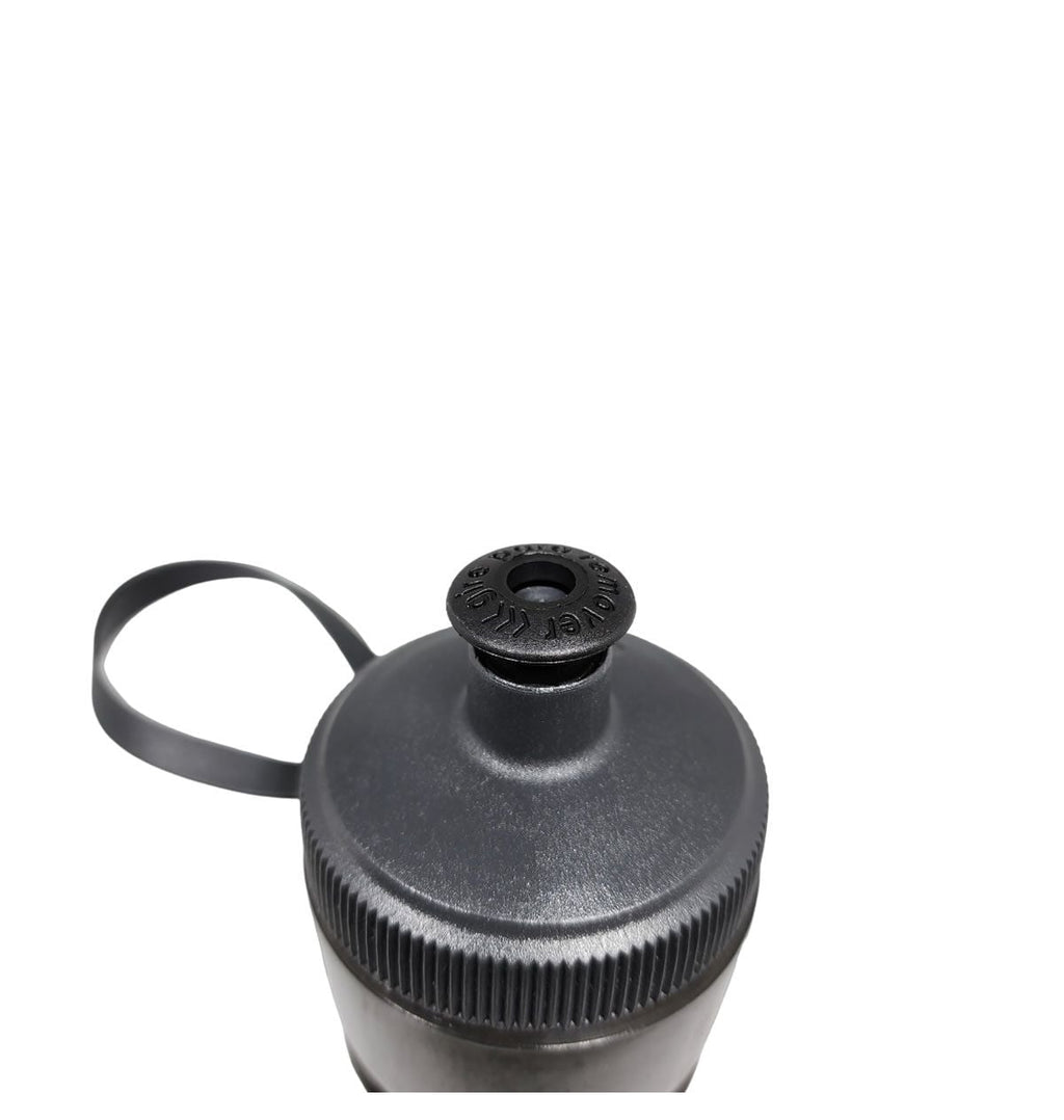 CARAMANHOLA GARRAFA HIDRATAÇÃO ELLEVEN EL 650ML BOCA LARGA COM ALÇA CINZA/PRETO