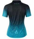 Camisa Ciclismo Filip Dillis Feminino Azul/Verde/Preto