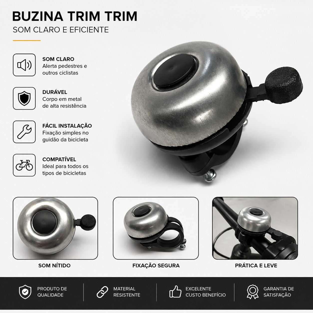 KIT SEGURANÇA REFLETORES D/T RODAS ESPELHO BUZINA CAMPAINHA TRIM TRIM