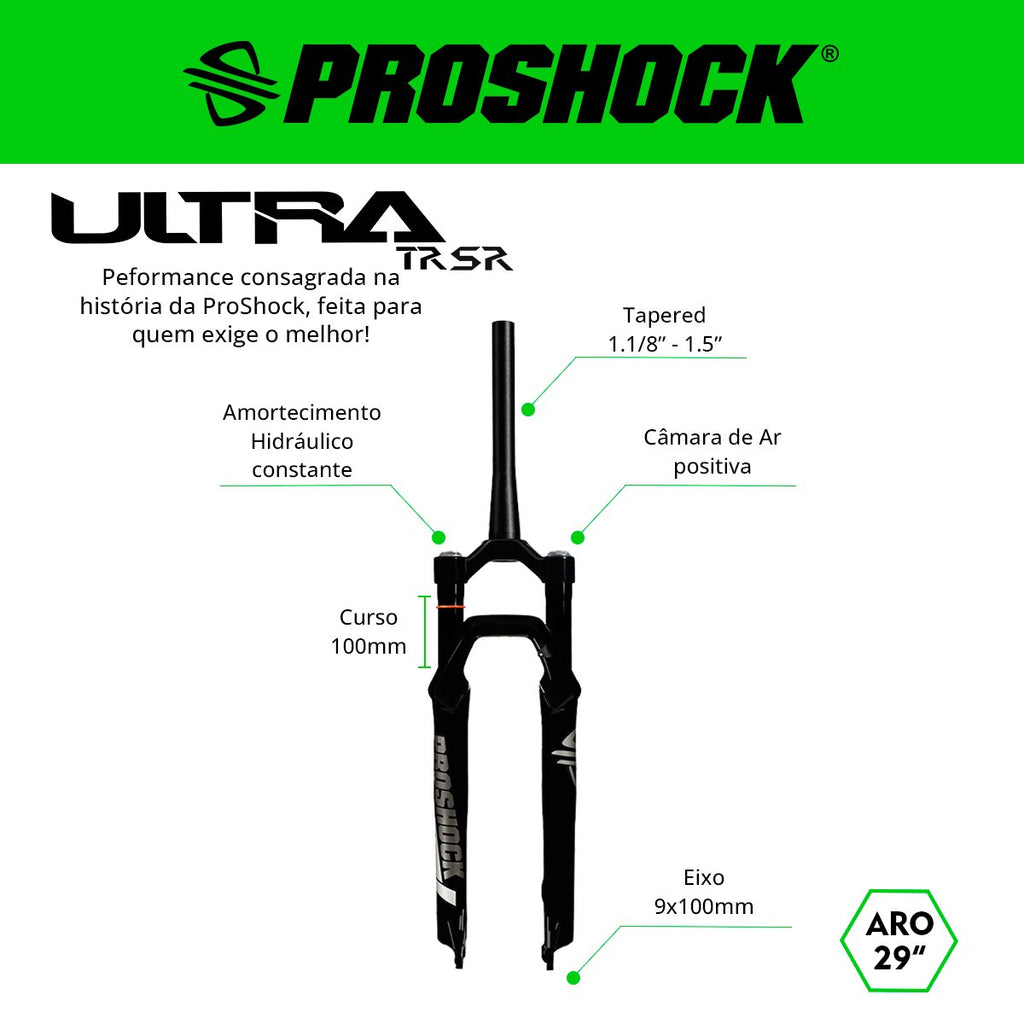 SUSPENSÃO ULTRA TR SR SPIDER ARO 29 EIXO 9X100 PRETA BRILHANTE