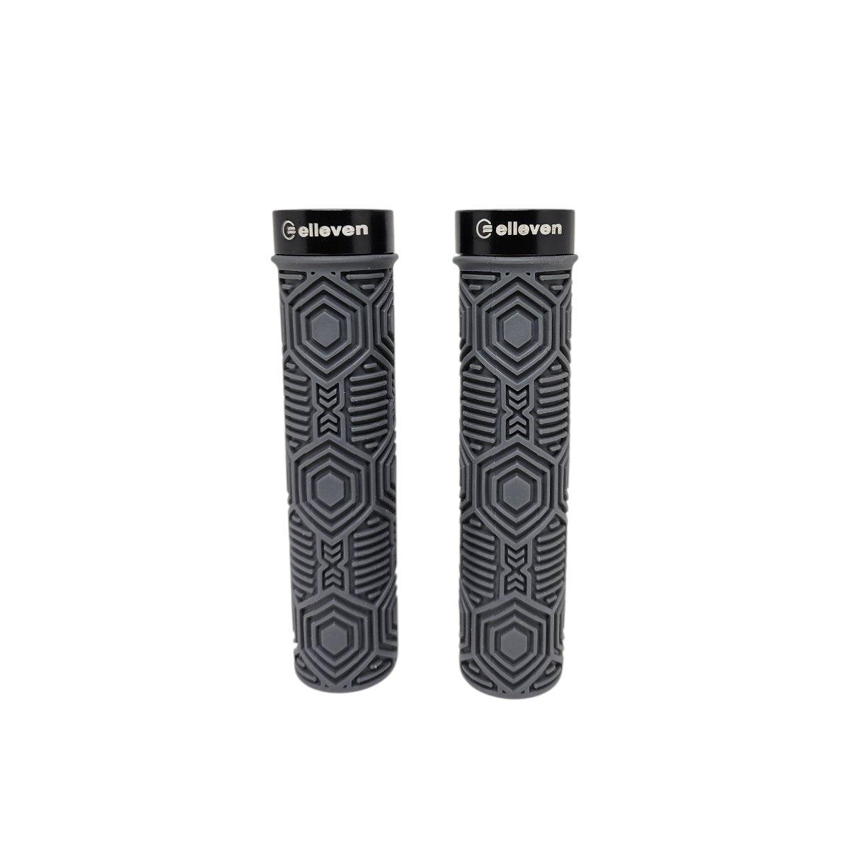 Manopla Mtb Elleven Silicone Premium 3 137mm Com Trava Cinza