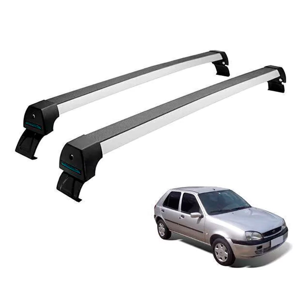 RACK LONG LIFE SPORT ALUM. PRATA P/ FORD FIESTA - 4 PORTAS ATÉ 2002 E STREET (AFi-4) - PRATA