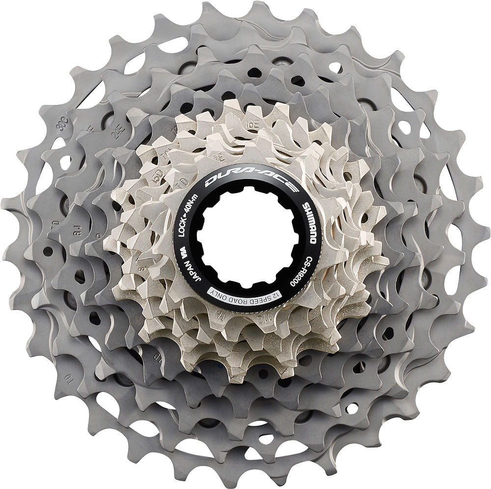 CASSETE 12V SHIMANO DURA ACE CS-R9200 TITÂNIO 11/30D (ICSR920012130) - CINZA
