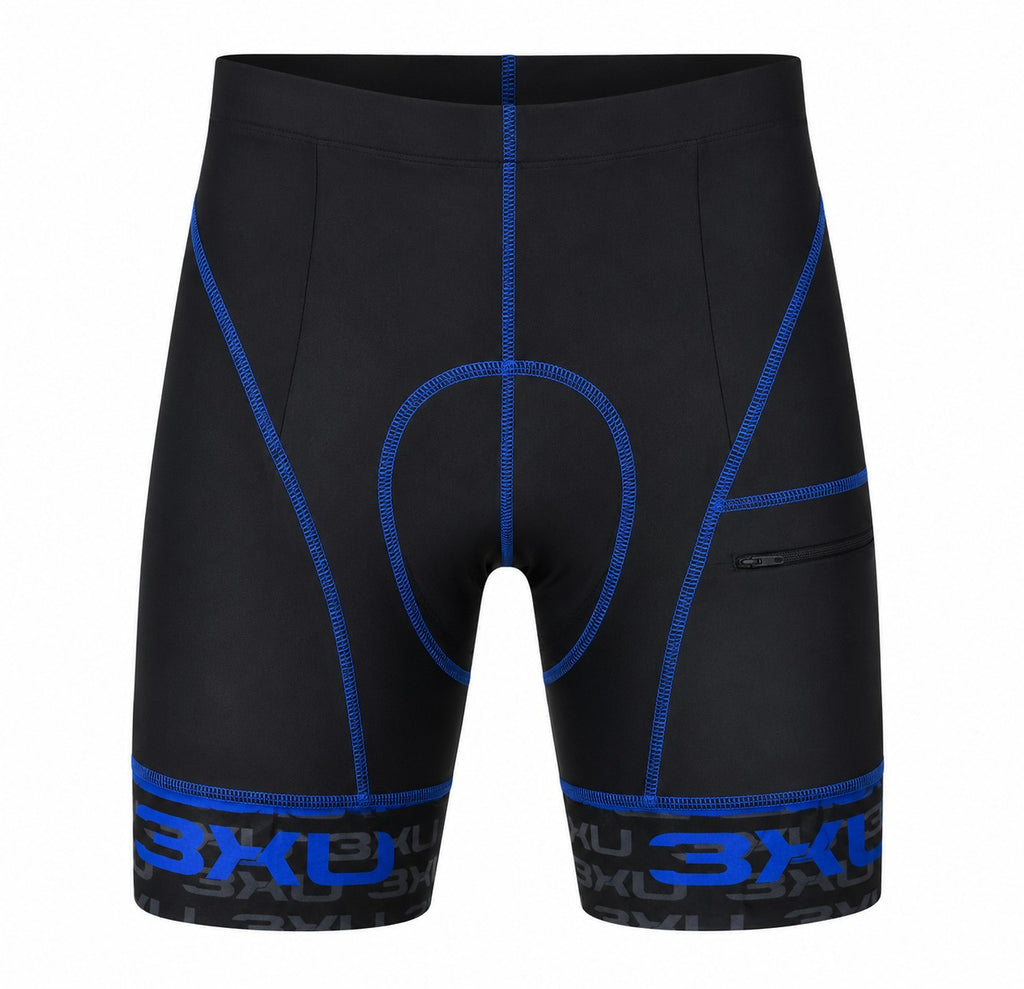 BERMUDA CICLISMO MASCULINA 3XU PRETO AZUL TAMANHO GG