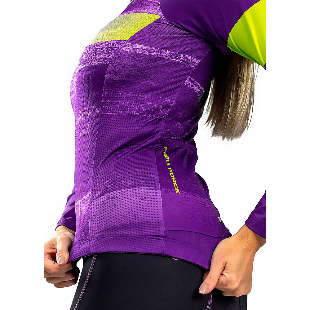 Camisa Ciclismo Free Force Feminina Basic Manga Longa Juice