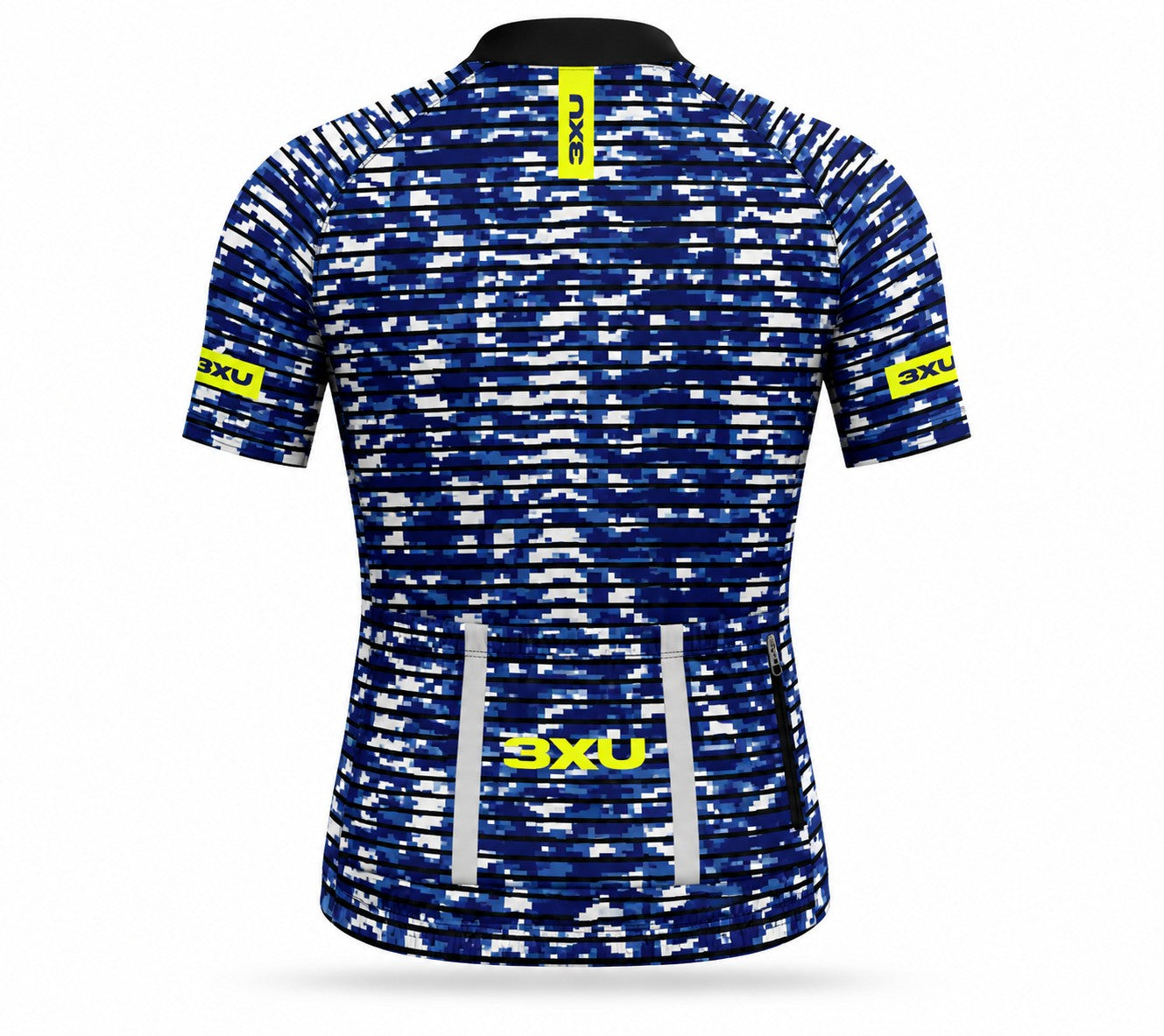 Camisa Ciclismo Refactor 3xu Camo Azul/Amarelo