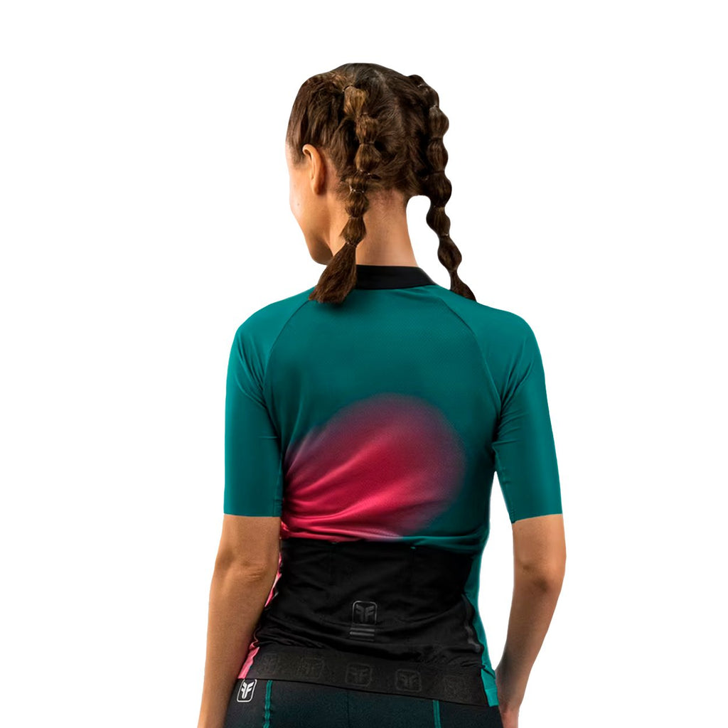 CAMISA CICLISMO FREE FORCE START ALL FIT FEMININA - VERDE/ROSA - P