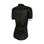 CAMISA FEMININA BARBEDO RAGLAN SENA BOLINHAS PRETO/ROSA  - P