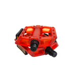 PEDAL PLATAFORMA 9/16 ESFERADO ACRÍLICO COM REFLETOR TRANSPARENTE VERMELHO