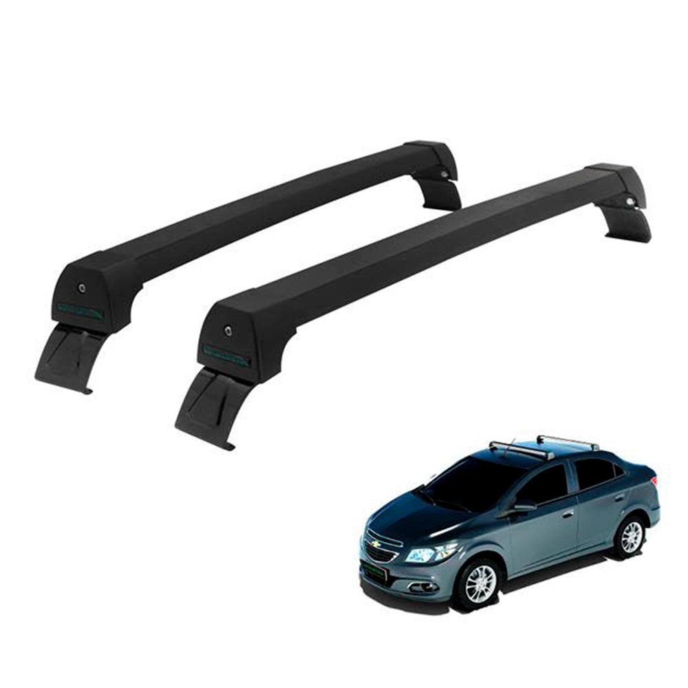 RACK DE TETO LONG LIFE SPORT ALUM. P/ CHEVROLET PRISMA  2013-2019 (POx) - PRETO