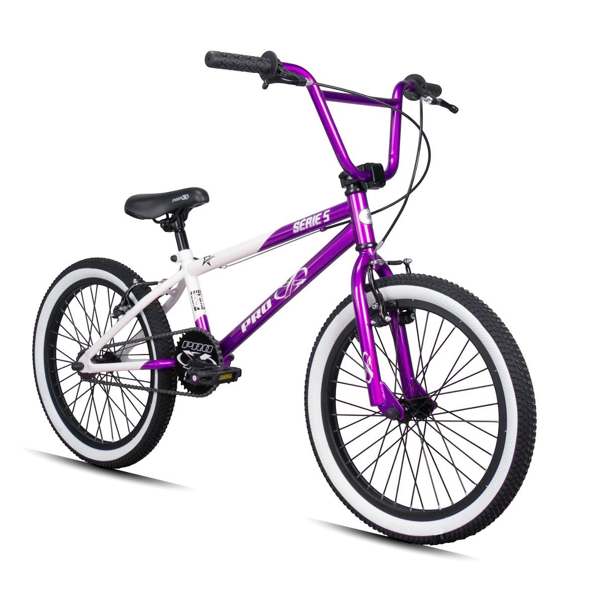 BICICLETA ARO 20 AÇO BMX SERIE 5 LIMITED ROXO MET/BRANCO