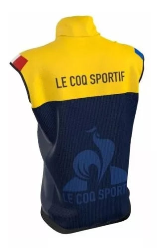 COLETE CORTA VENTO LE COQ SPORTIF CLIPPING AZUL/AMARELO - M
