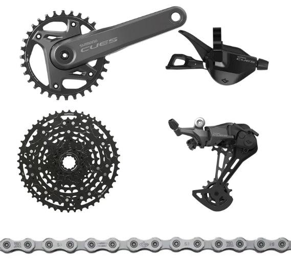GRUPO SHIMANO CUES 1X10V U6000 CAMBIO/ALAVANCA/CORRENTE/CASSETE/CENTRAL/PDV 170mm