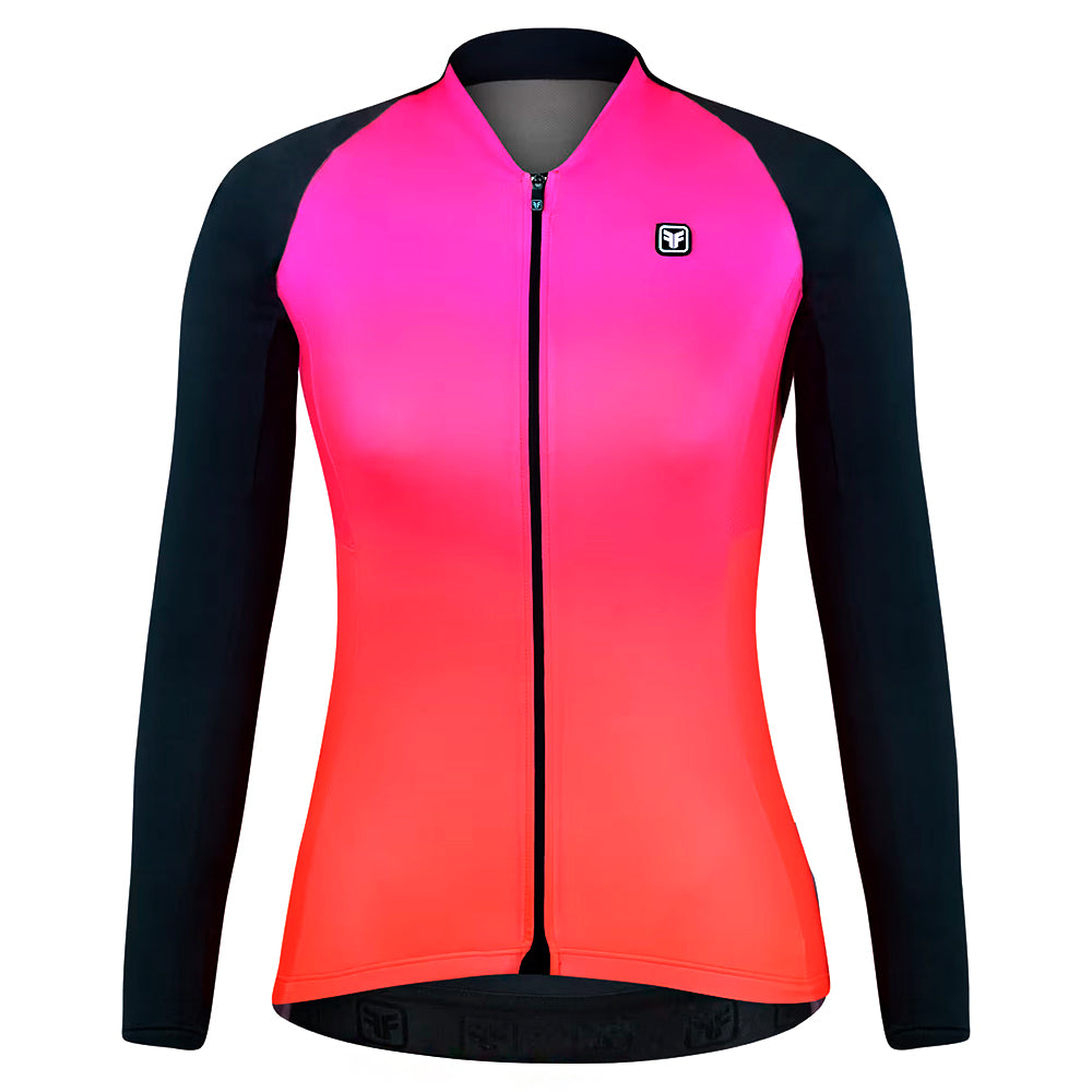 Camisa Ciclismo Free Force Feminina Start Manga Longa Gradient Peluciada