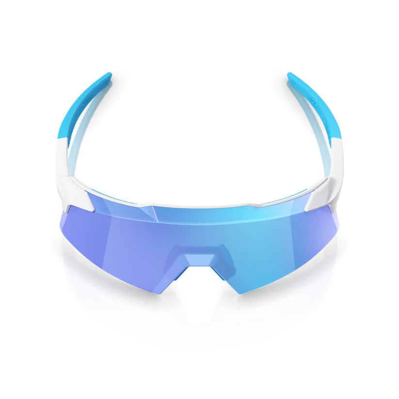OCULOS 100% AEROCRAFT - MATTE WHITE - HIPER BLUE MIRROR