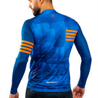 CAMISA CICLISMO FREE FORCE BASIC MANGA LONGA FREEDOM - AZUL/LARANJA - P