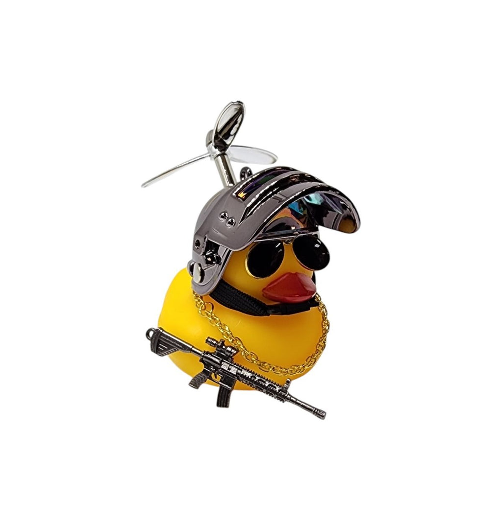 BUZINA SILICONE PATO COM CAPACETE CROMADO