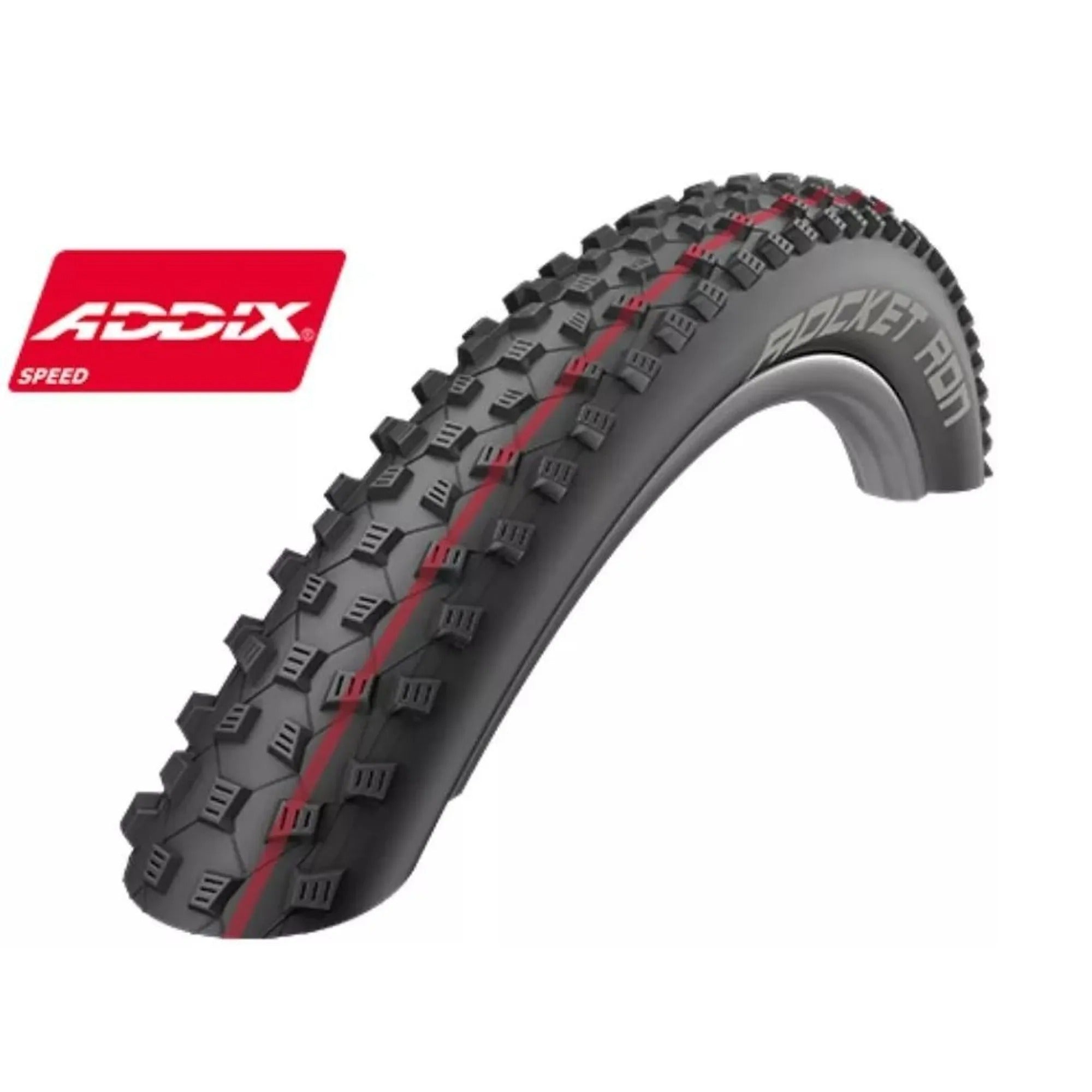 PNEU 29X2.25 SCHWALBE ROCKET RON SNAKESKIN ADDIX SPEED - PRETO/VERMELHO