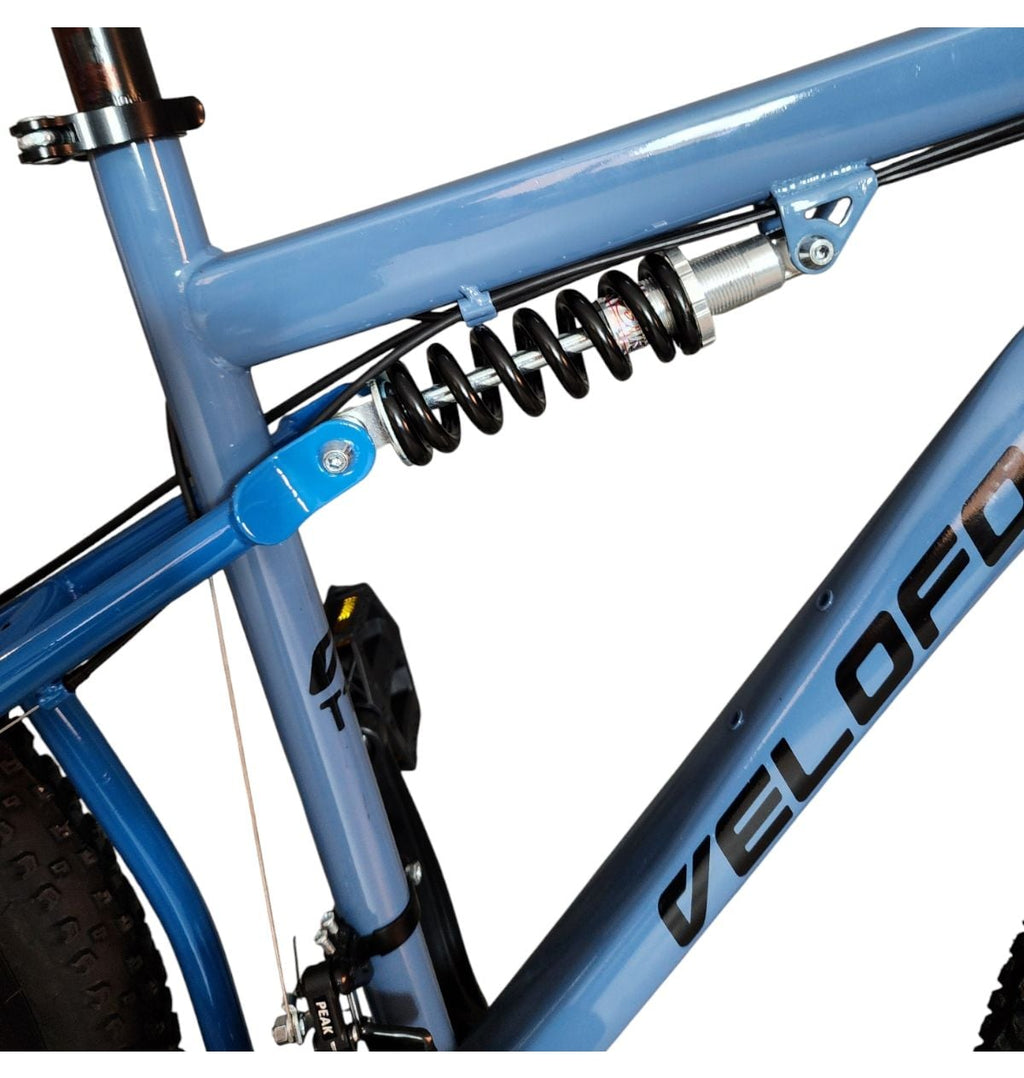 BICICLETA 29 MTB VELOFORCE TERRAIN FULL 21V DISCO T19 AZUL/CINZA