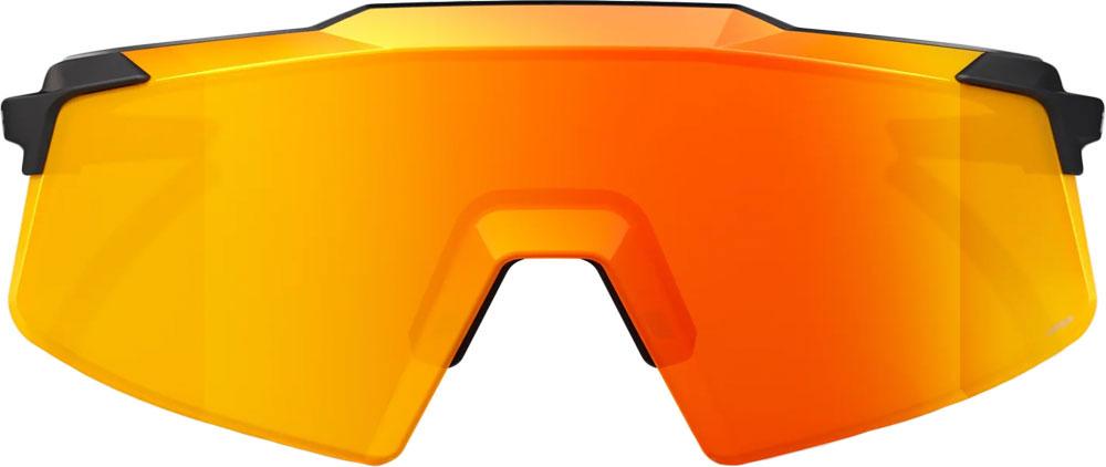 Oculos 100% Aerocraft - Soft Tact Black - Hiper Red Multilayer Mirror