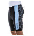 Bermuda ELITE Esporte Masc P/ Ciclista UV PROT/LUMINA P PRETO/CELESTE
