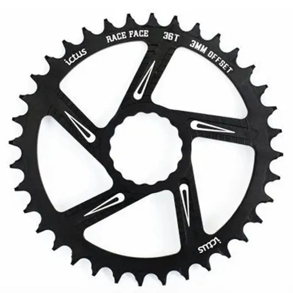 COROA ICTUS NARROW WIDE DIRECT MOUNT OFFSET 3MM P/ SHIMANO 36D - PRETO