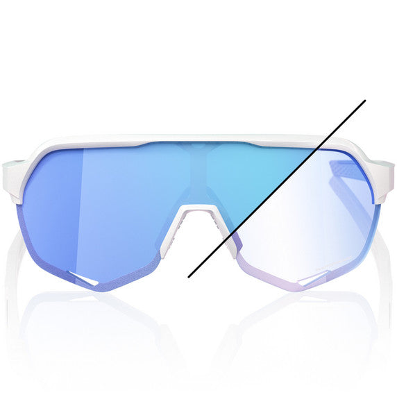 OCULOS 100% S2 - BASTILLE LE - PEARL WHITE GLITTER - BLUE MIRROR PHOTOCHROMIC PRETO