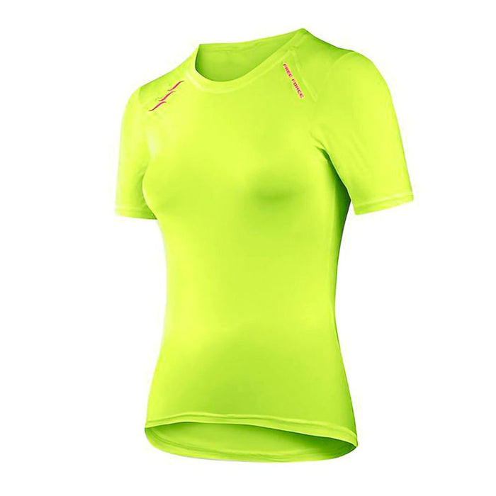 CAMISA FREE FORCE AIR SEGUNDA PELE MANGA CURTA FEMININA - AMARELO FLUORESCENTE / G