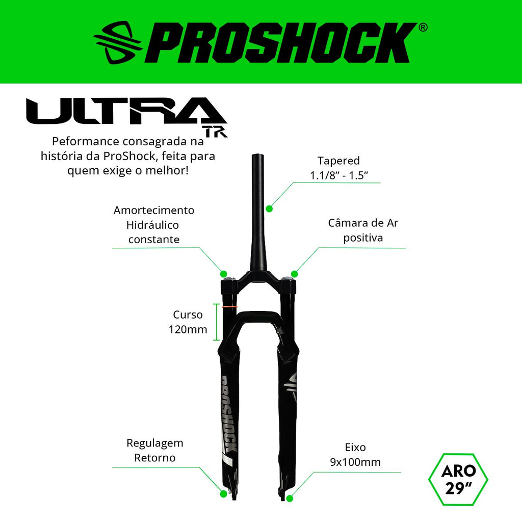 SUSPENSÃO ULTRA TR SPIDER ARO 29 EIXO 9X100 PRETA BRILHANTE