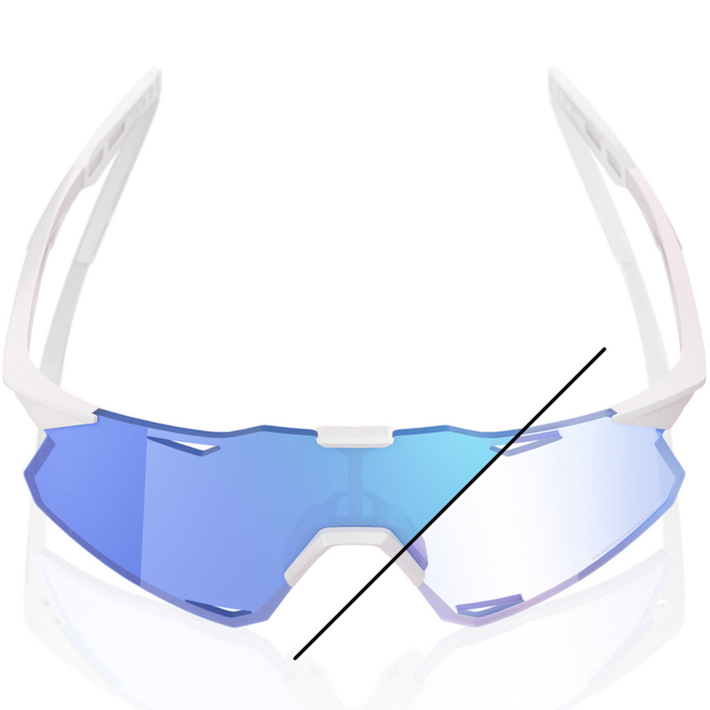 Oculos 100% Hypercraft - Bastille Le - Pearl White Glitter - Blue Mirror Photochromic Preto