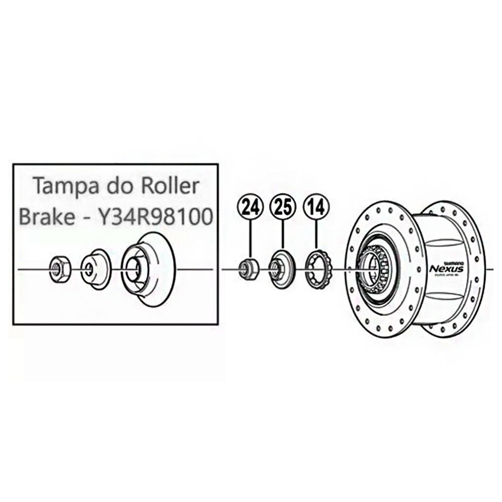 COMPONENTES PARA CUBO SHIMANO NEXUS SG8R40/31/35/36 ROLLER/VBRAKE - PRETO